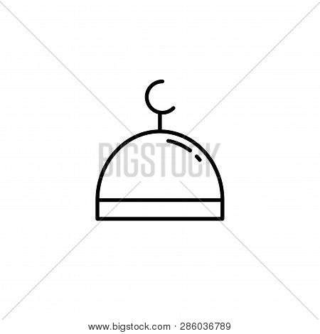 Islam Mosque Dome. Simple Monoline Icon Style For Muslim Ramadan And Eid Al Fitr Celebration.