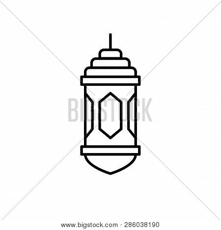 Islamic Traditional Lantern. Simple Monoline Icon Style For Muslim Ramadan And Eid Al Fitr Celebrati