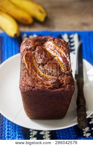 Homemade Buckwheat Banana Cake With Honey Glaze. Gluten Free Baking.