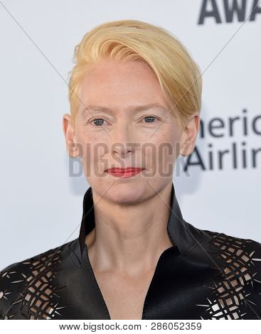 LOS ANGELES - FEB 23:  Tilda Swinton arrives for the 2019 Film Independent Spirit Awards on February 23, 2019 in Santa Monica, CA                