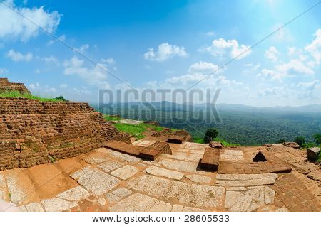 Pohled z Mount Sigiriya, Srí Lanka (Cejlon).