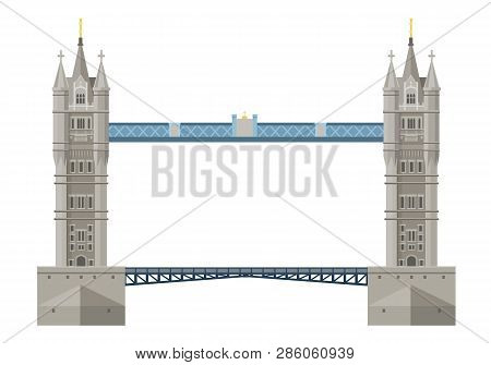 Traditional London Bridge Tower Bridge. Swing Bridge Over River Thames.