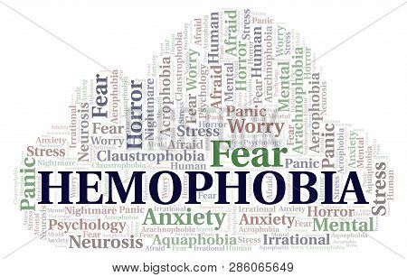 Hemophobia Word Cloud. Wordcloud Made With Text Only.