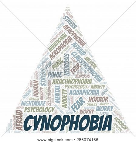Cynophobia Word Cloud. Wordcloud Made With Text Only.