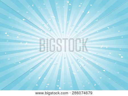 Scratched Abstract Background. Soft Light Blue Cyan Rays Background. Horizontal. Vector Eps 10 Cmyk