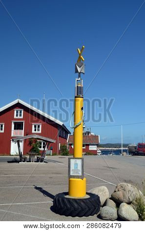 Marina of the Norwegian fishing town Hvaler . June 19,2018. Hvaler,Norway