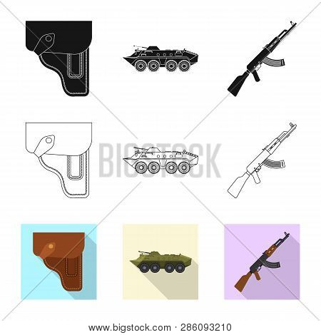 Vector Design Of Weapon And Gun Logo. Set Of Weapon And Army Stock Symbol For Web.