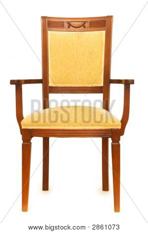 Fauteuil en bois isolée sur le blanc