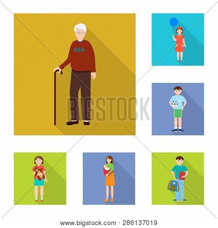 Vector Illustration Of Generation  And Happy  Logo. Set Of Generation  And Avatar  Stock Symbol For 