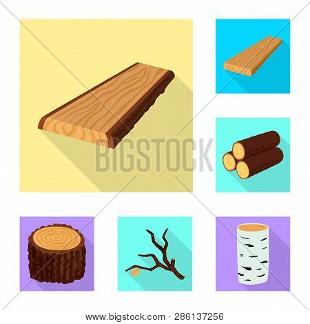 Isolated Object Of Material And Nature  Icon. Collection Of Material And Raw  Stock Symbol For Web.