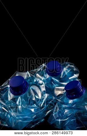 Plastic Five Litre Water Bottle Squashed Isolated