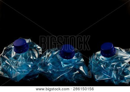 Plastic Five Litre Water Bottle Squashed Isolated