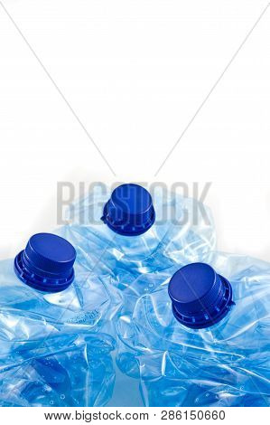 Plastic Five Litre Water Bottle Squashed Isolated