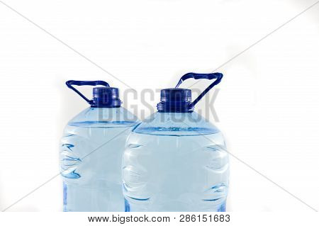 Plastic Five Litre Water Bottles Isolated