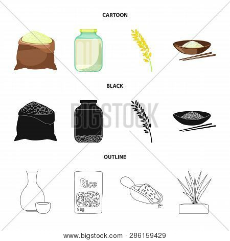 Vector Illustration Of Crop And Ecological Logo. Collection Of Crop And Cooking Vector Icon For Stoc