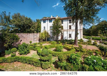 Sutri, Italy. August 17, 2017: Villa Savorelli. Early Eighteenth Century Owned By The Municipality O