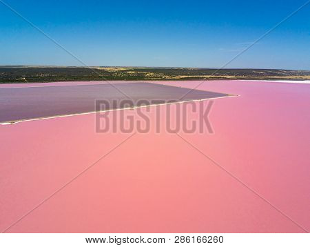 Aerial Image Of The Different Zones Of The Pink Lake And Gregory In Australia