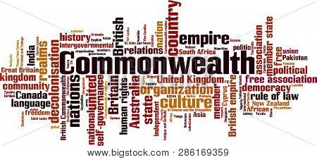 Commonwealth Word Cloud Concept. Vector Illustration On White