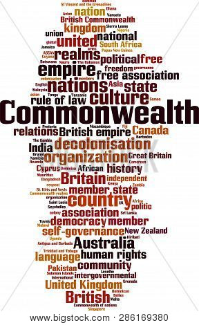 Commonwealth Word Cloud Concept. Vector Illustration On White