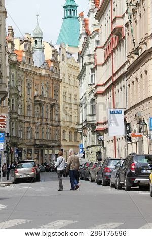 Prague, Czech - April 24, 2012: This Is Maiselova Street, Which Connects The Jewish Quarter With Sta