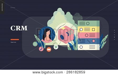 Technology 1 - Crm Customer Relationship Management - Modern Flat Vector Concept Digital Illustratio