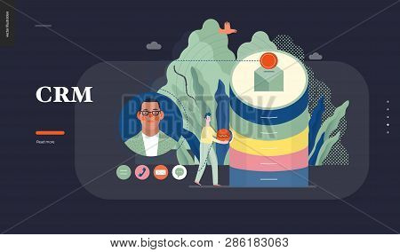 Technology 1 - Crm Customer Relationship Management - Modern Flat Vector Concept Digital Illustratio
