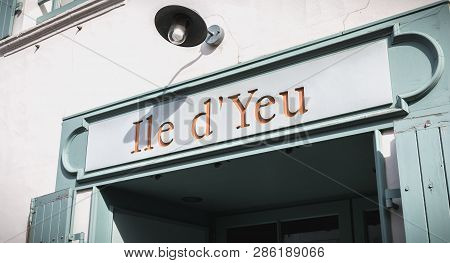 Typical House Architecture Detail In A Shopping Street Of Yeu Island