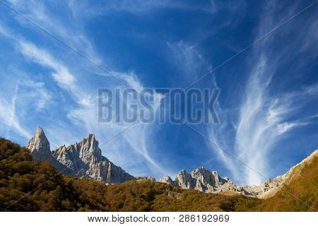 Aiguille Ansabere Peak in Lescun Cirque, Aspe Valley, Pyrenees, France.