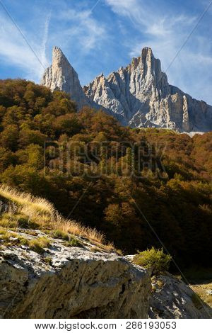 Aiguille Ansabere Peak in Lescun Cirque, Aspe Valley, Pyrenees, France.