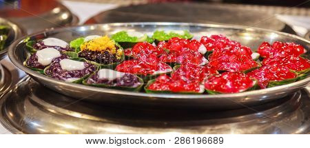 Tako (traditional Thai Pudding With Coconut Topping) Is Dessert Of Thailand, Made Of Flour, Sugar, C