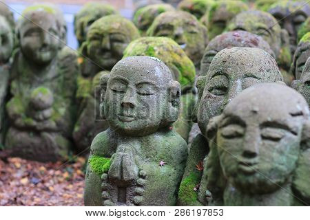 A Stone Statues Representing Disciples Of Buddha.