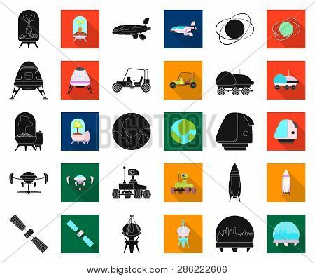 Vector Illustration Of Mars And Space Icon. Set Of Mars And Planet Vector Icon For Stock.