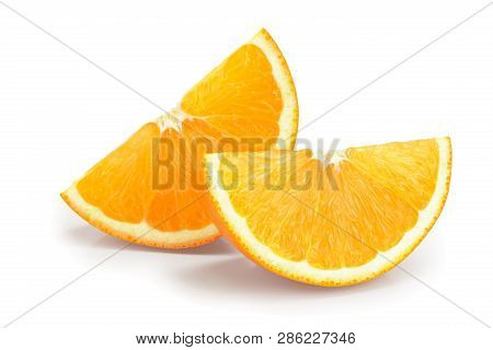 Orange Fruit Slice Isolated On White Background