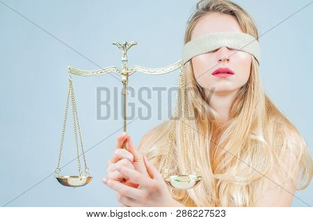 Femida, Goddess Of Justice With Scales