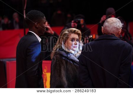 Catherine Deneuve poses at the 'Farewell To The Night' (L'adieu a la nuit) premiere during the 69th Berlinale  Film Festival Berlin at Berlinale Palace on February 12, 2019 in Berlin, Germany