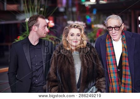  Catherine Deneuve, Andre Techine,  Kacey Mottet Klein  pose at the 'Farewell To The Night' premiere during the 69 Berlinale Festival Berlin at Berlinale Palace on February 12, 2019 in Berlin, Germany