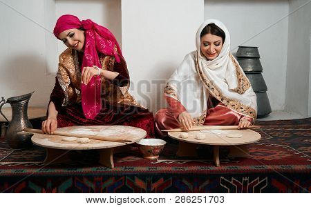 Woman Preparing Or Making Borek Or Bread Dough, Close-up