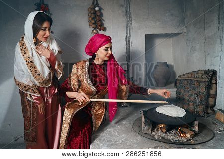 Woman Preparing Or Making Borek Or Bread Dough, Close-up