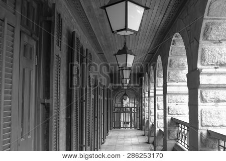 A Black Photo Of Ghost House Corridor Hk