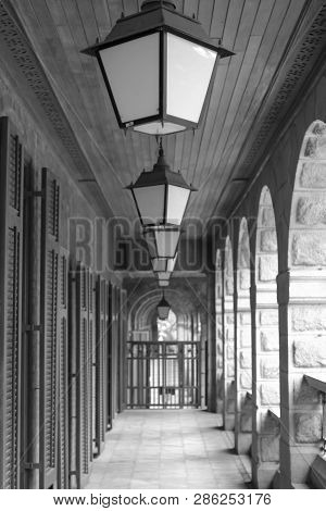 A Black Photo Of Ghost House Corridor Hk