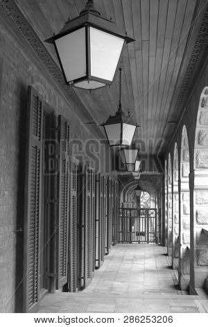 A Black Photo Of Ghost House Corridor Hk