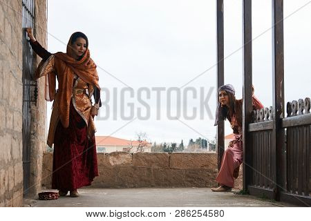 Spring, Novruz Holiday Celebration Concept With Beautiful Azeri Women