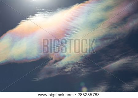 Colorful Cloud Iridescence At Vancouver Bc Canada