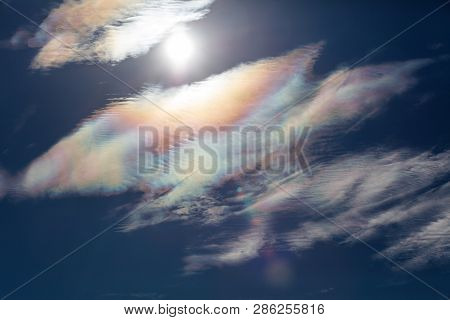 Colorful Cloud Iridescence At Vancouver Bc Canada