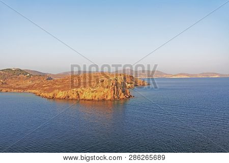View of the island of Patmos, Greece in the Aegean Sea where St. Paul wrote the book of Revelation i