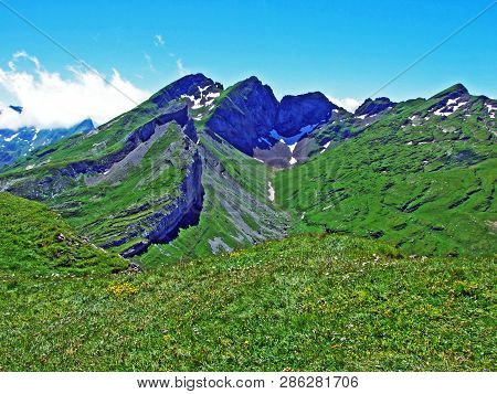 Panorama From The Alpine Peak Margelchopf In The Alviergruppe Mountain Range - Canton Of St. Gallen,