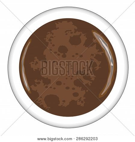 Top View Of A Cup Of Grappa Coffee Over A White Background