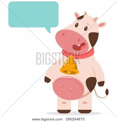 Cute Cow Vector Cartoon Character.