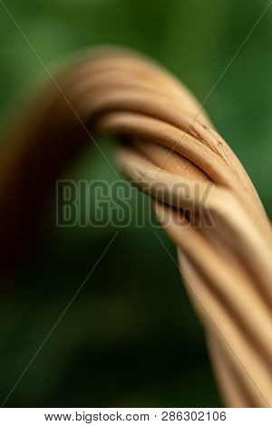 Wicker Basket. Wooden Basket. Rattan Basket. Detail Of A Rattan Basket. Wicker Surface.