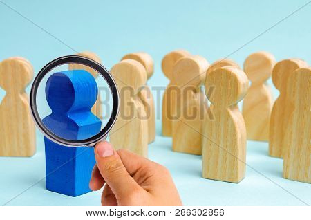 A Man Comes Out Of The Crowd. Business Team. Attracting People To Work. Human Resource Management. T